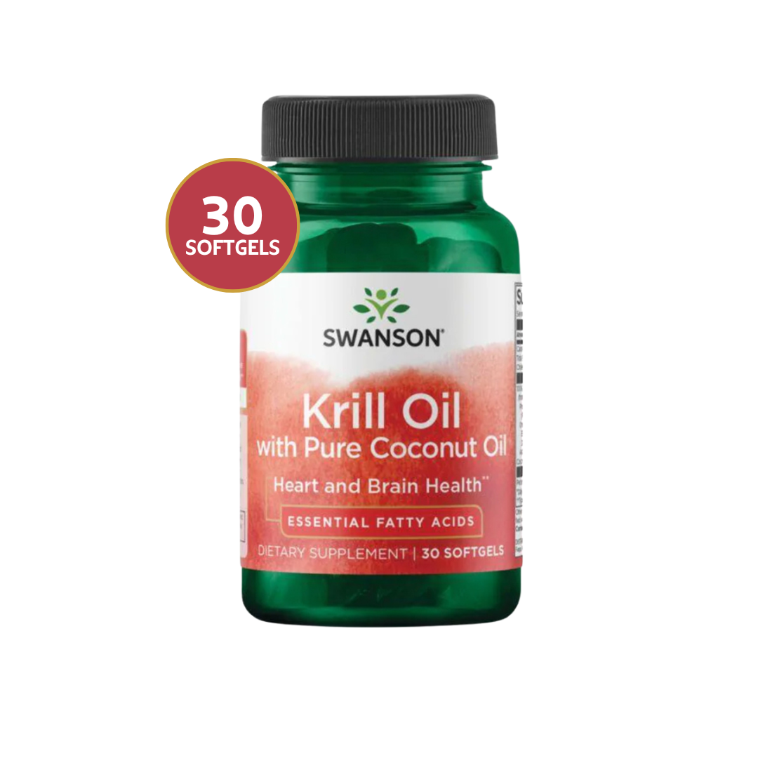 Swanson Krill Oil With Pure Coconut Oil 30 Sgels