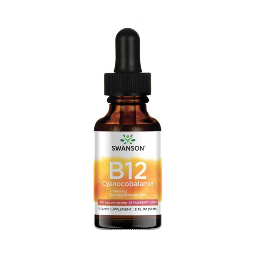 Swanson B12 Cyanocobalamin - Liquid 1.000mcg 2fl Oz Liquid