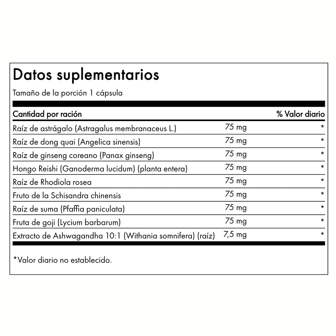 Adaptogenic Herbal Complex With Rodhiola Ashwagandha & Ginseng Swanson 60 Cápsulas