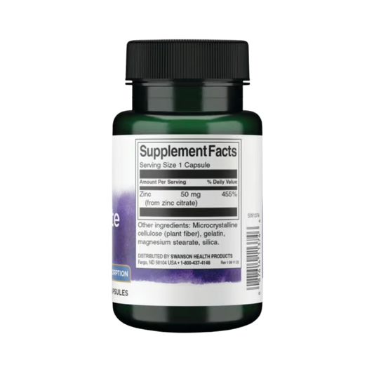 Swanson Zinc Citrate 50 mg 60 Caps
