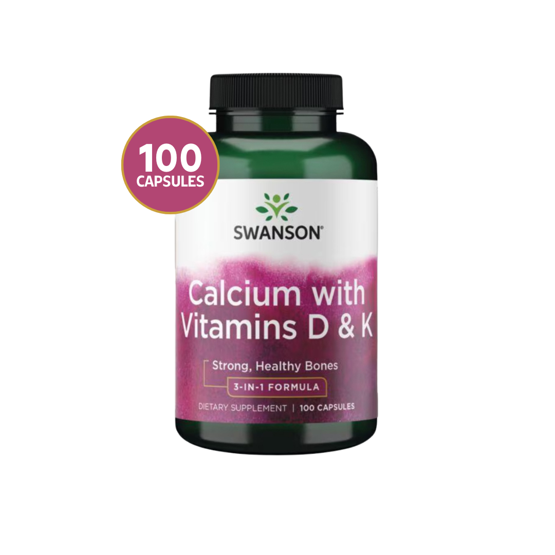 Swanson Calcium With Vitamins D & K 100 Caps
