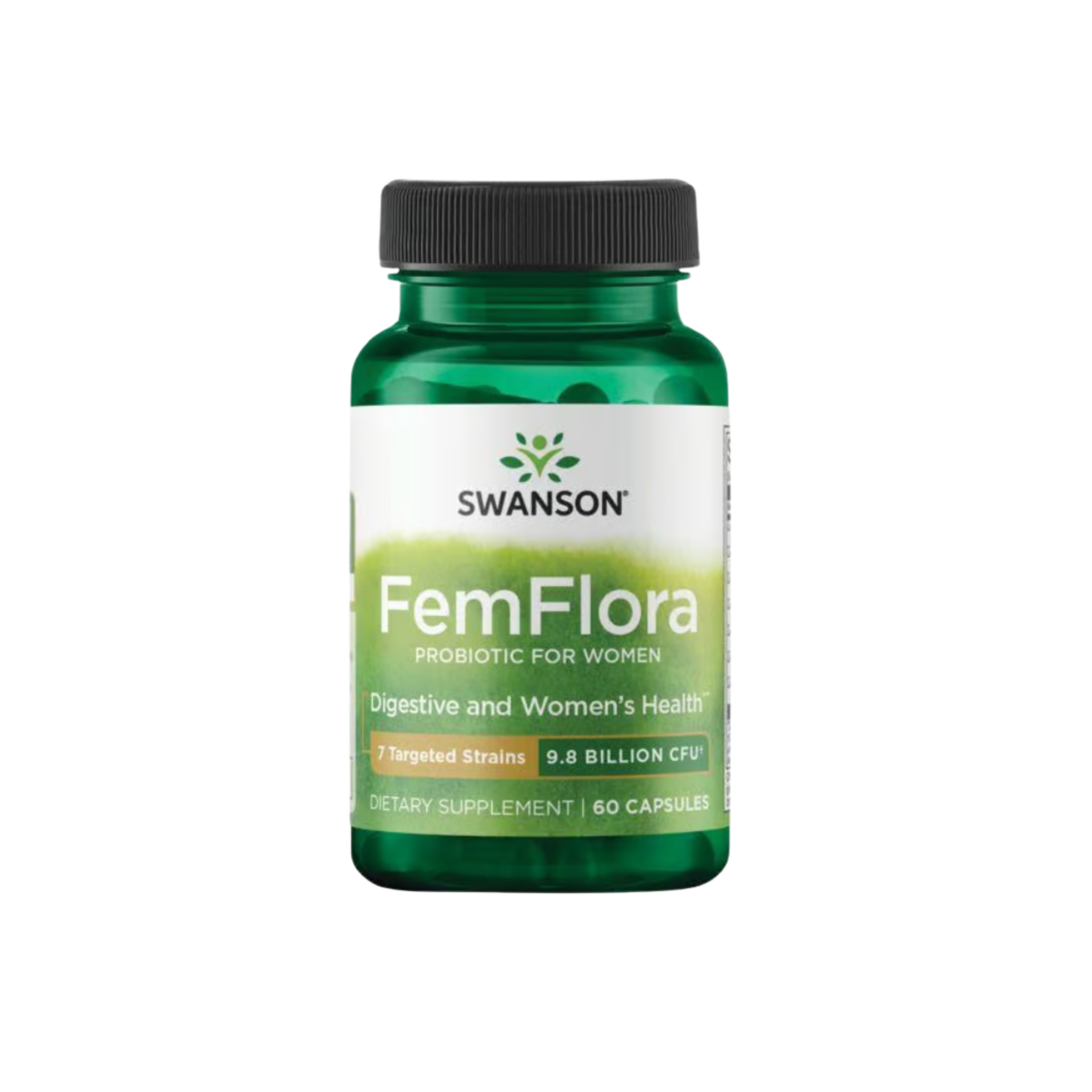 Swanson Femflora Probiotic For Women 9.8 Billion Cfu 60 Caps
