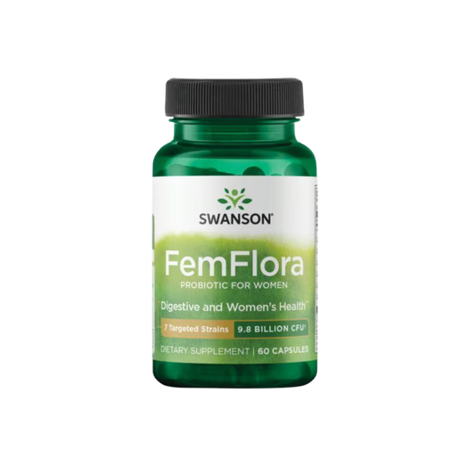 Swanson Femflora Probiotic For Women 9.8 Billion Cfu 60 Caps