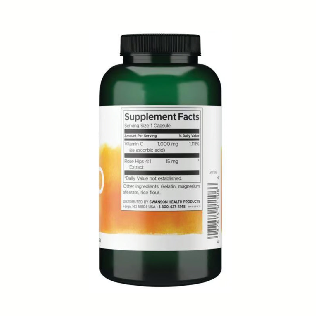 Swanson Vitamin C With Rose Hips 1.000mg 250 Caps