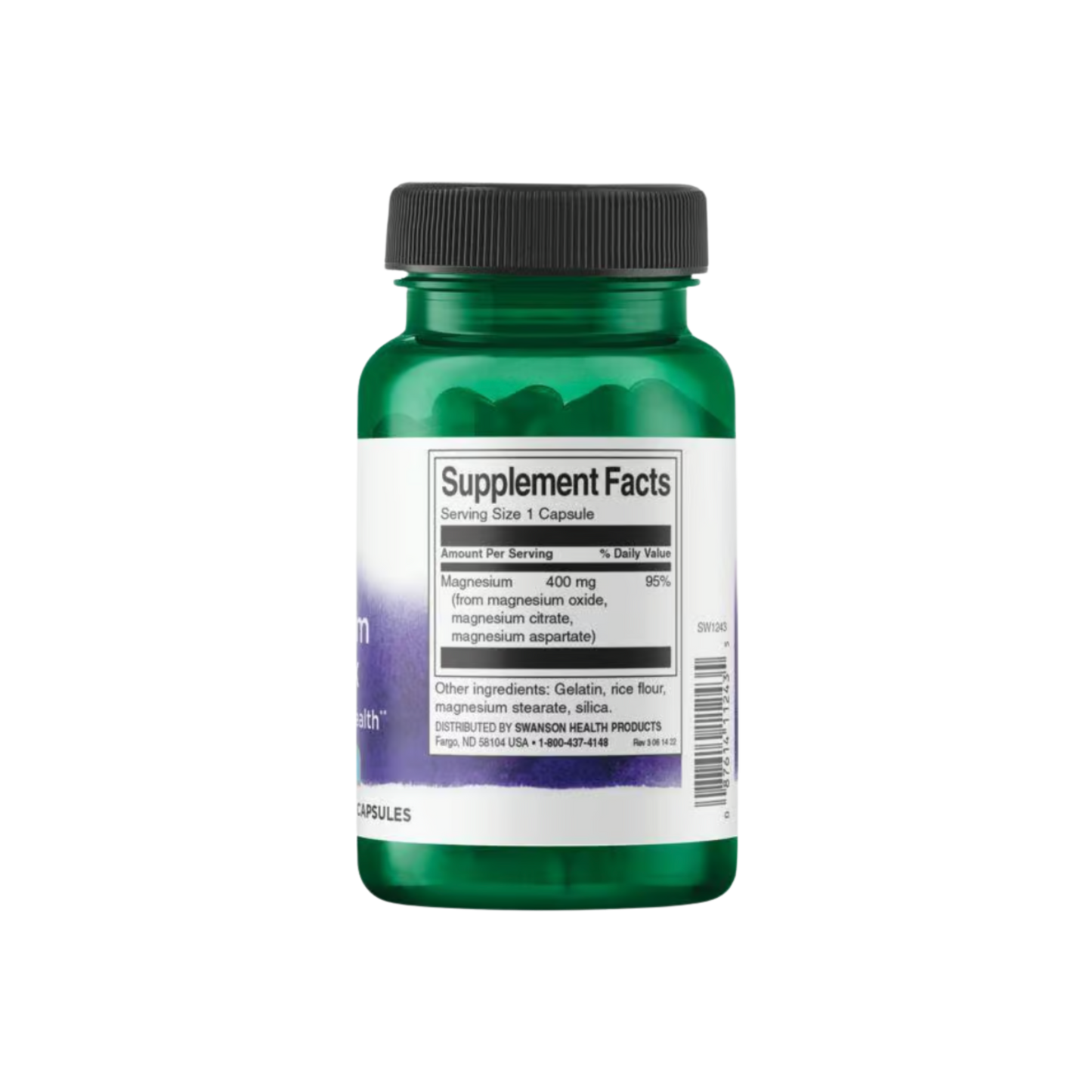 Swanson Triple Magnesium Complex 400 Mg 30 Caps