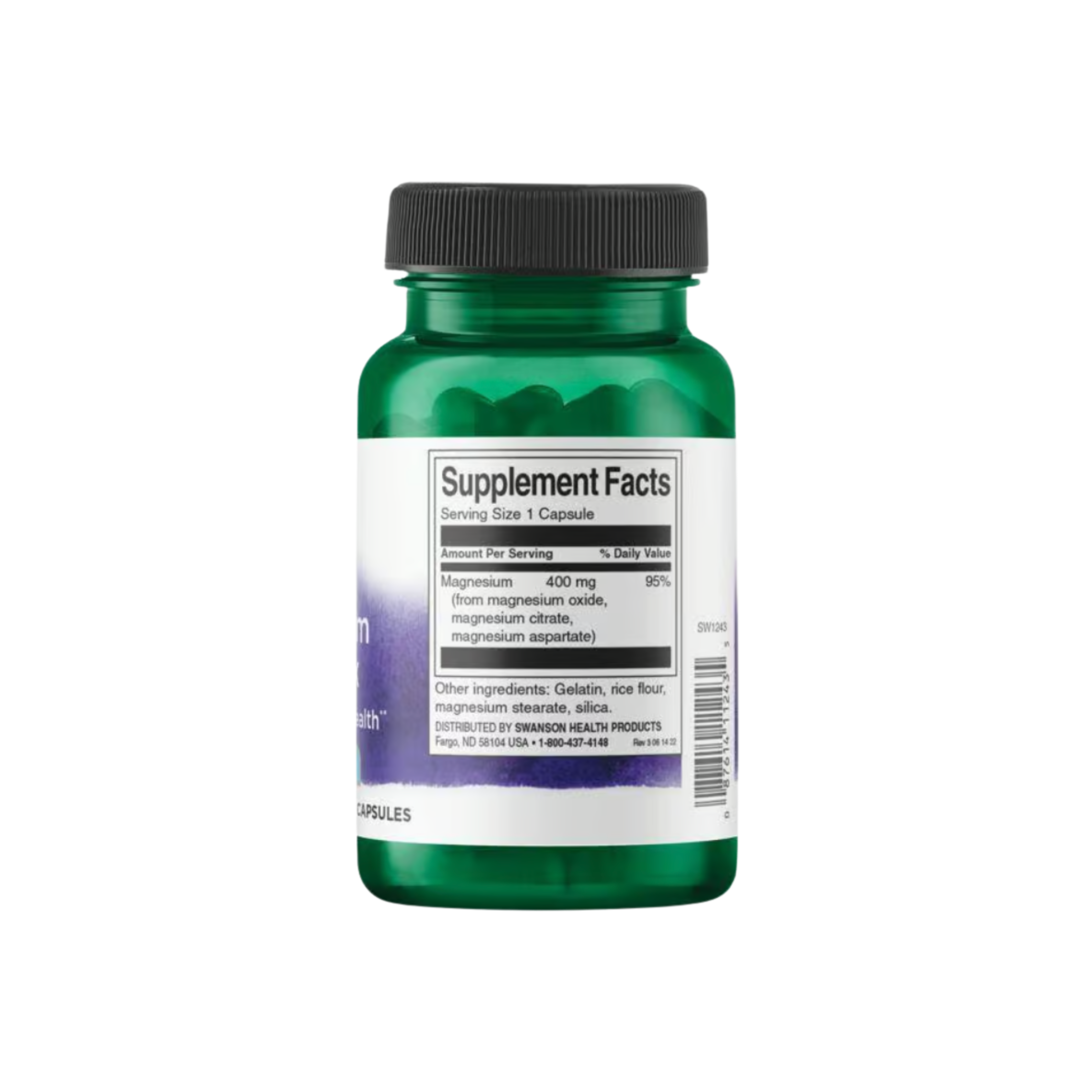 Swanson Triple Magnesium Complex 400 Mg 30 Caps