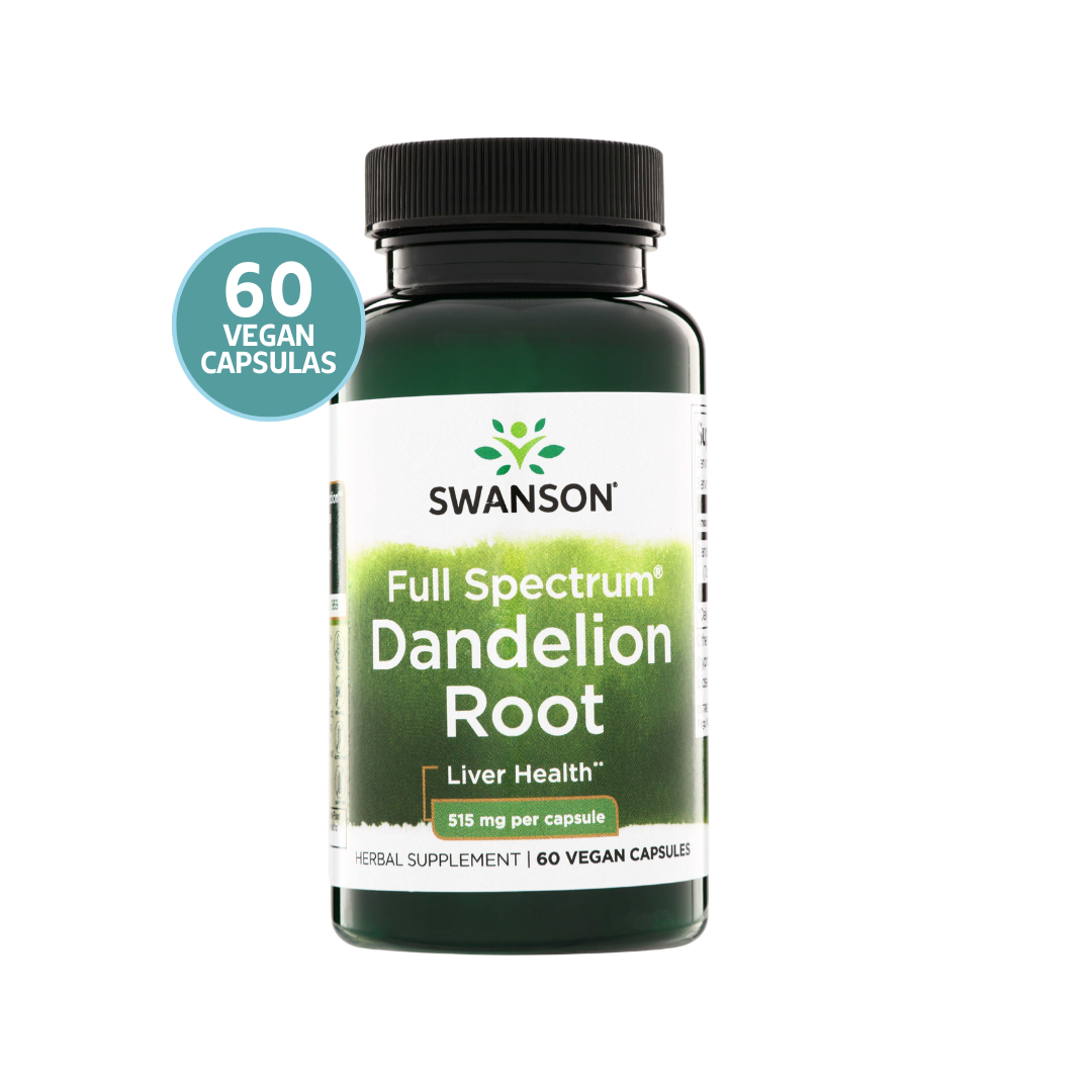 Swanson Full Spectrum Dandelion Root 515mg 60 Cápsulas | Raíz de Diente de León