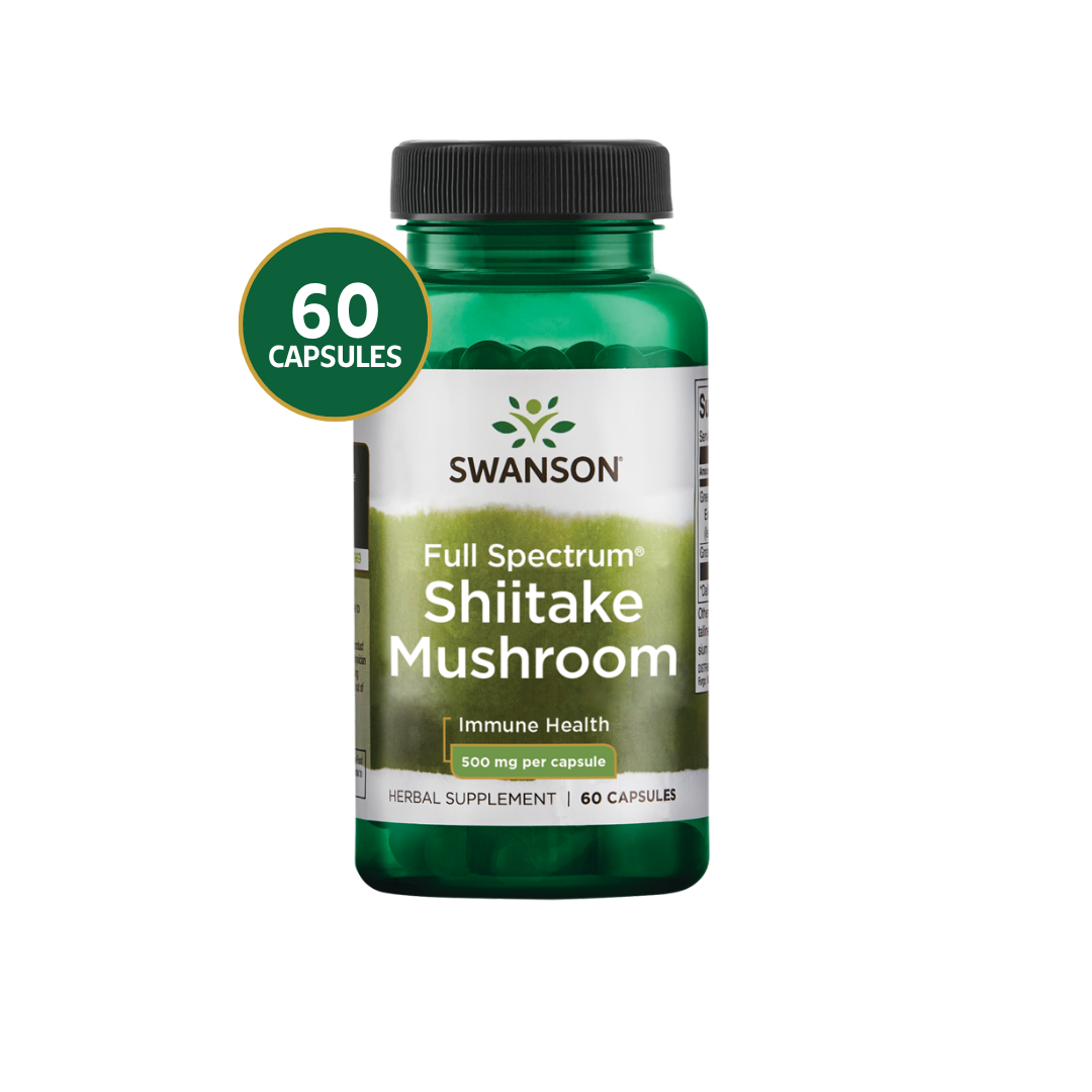 Shiitake Mushroom Swanson 500 mg 60 capsulas