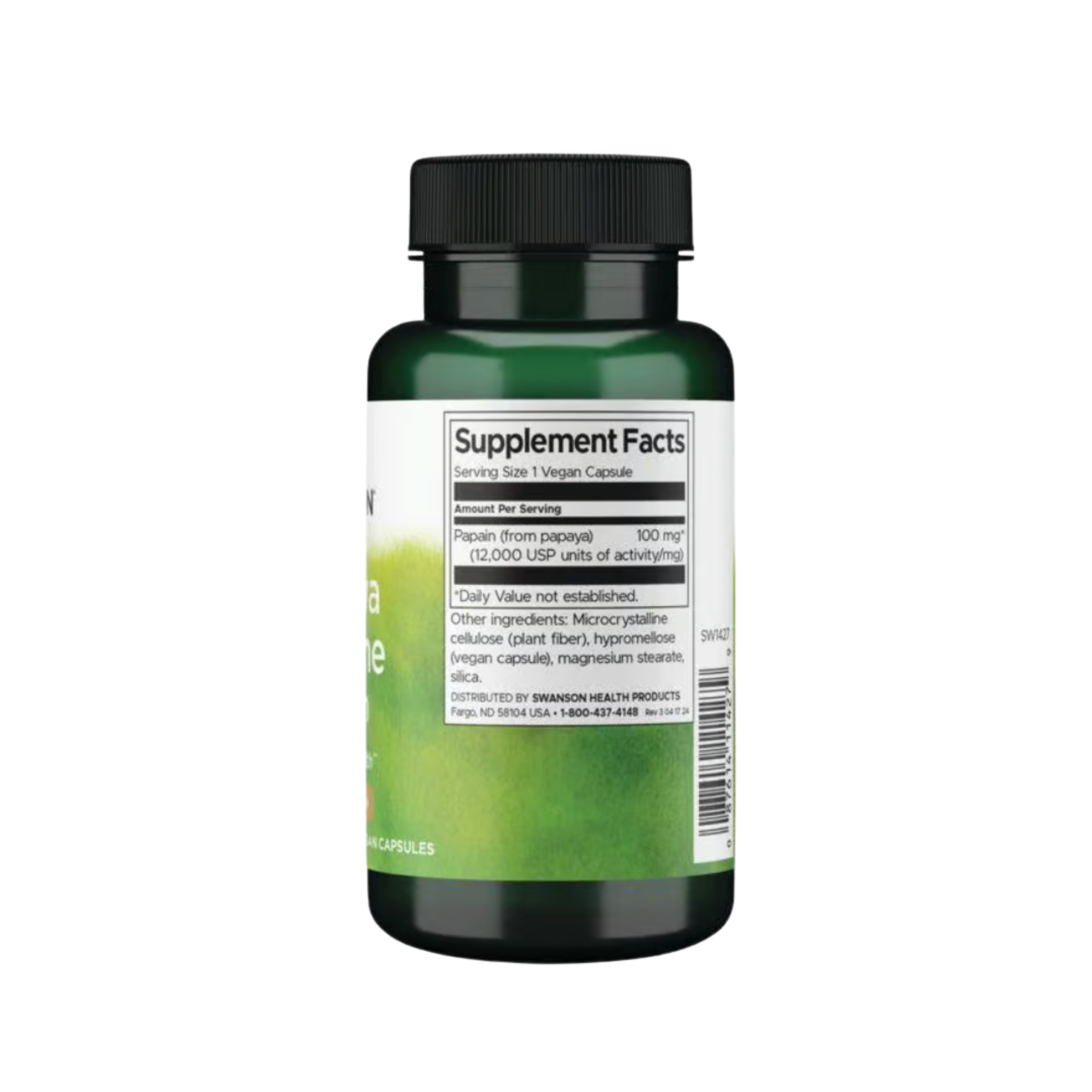 Swanson Papaya Enzyme Papain 100mg 90 Vegan Caps