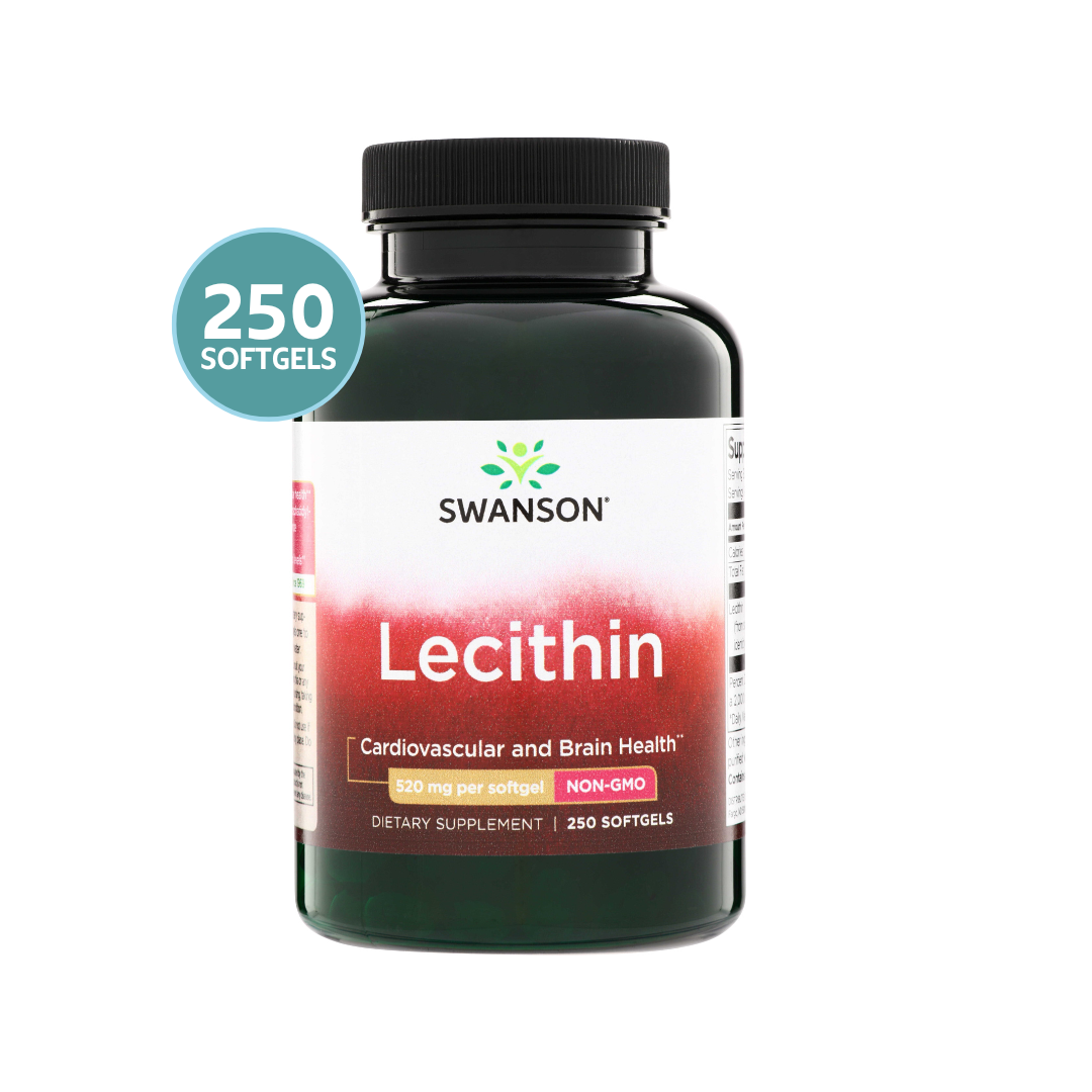 Swanson Lecithin Non-GMO 520mg 250 Softgels | Lecitina