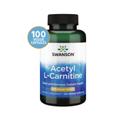 Swanson Acetil L-Carnitina 500 mg | 100 Cápsulas · Energía y Función Cognitiva