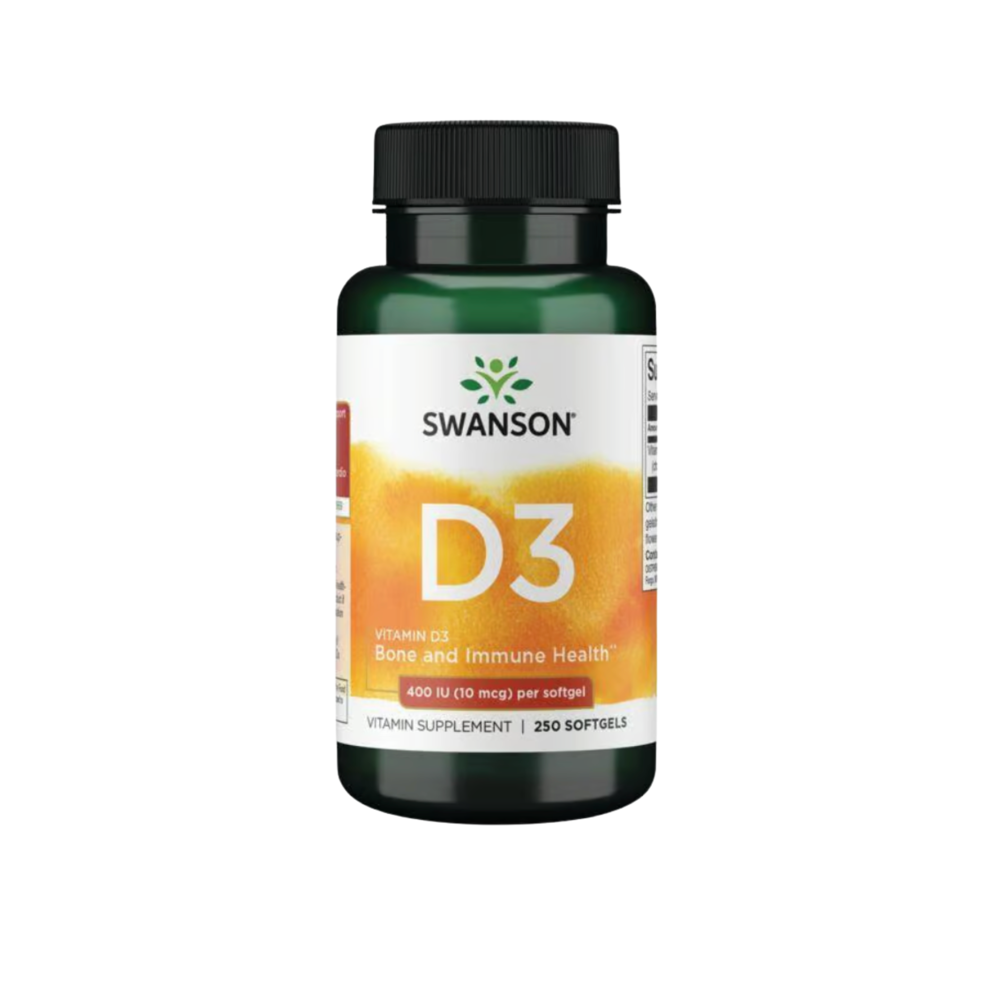 Vitamina D3 400 iu Swanson 10 mcg 250 Softgels