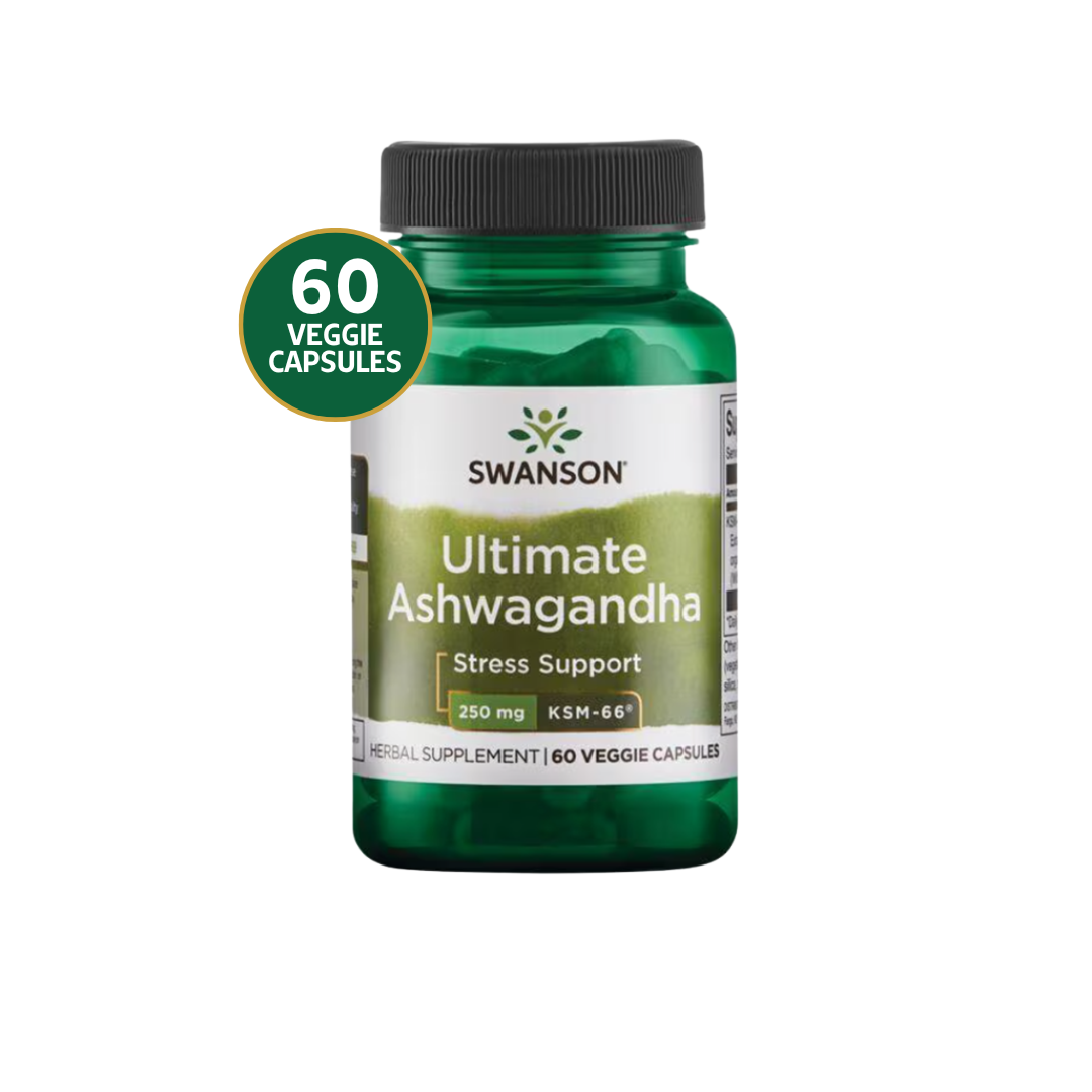 Ultimate Ashwagandha 250mg KSM-66 Swanson 60 cápsulas