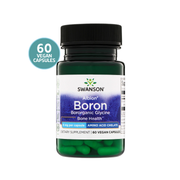 Swanson Albion Boron 6 mg | Boro Quelado Bororganic Glycine® – 60 Cápsulas