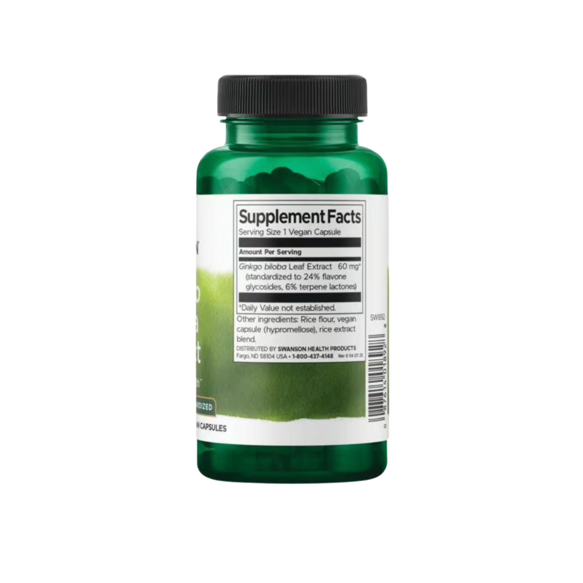 Ginkgo Biloba Extract  Swanson 60 mg 120 Capsulas