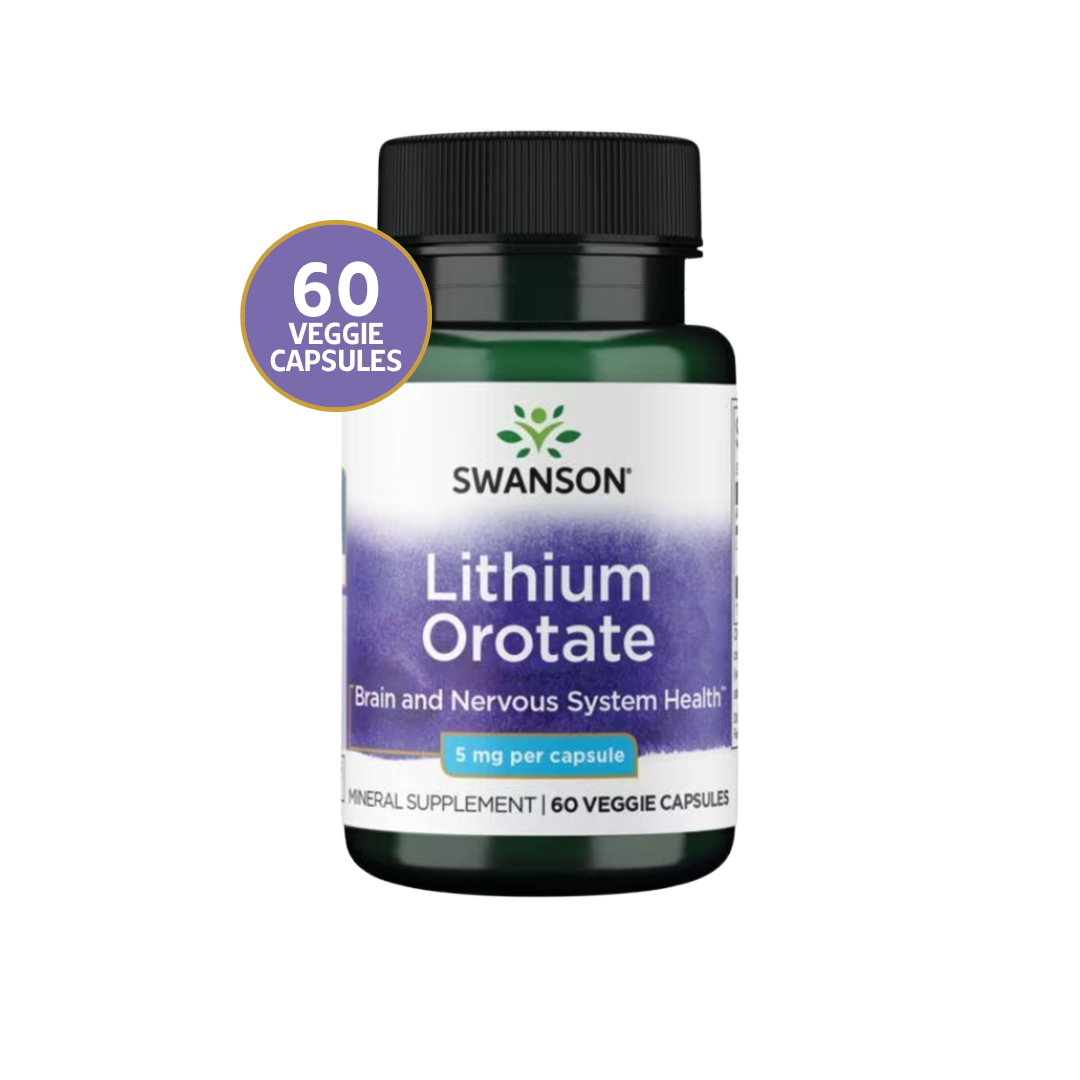 Lithium Orotate Swanson 5 mg 60 Capsulas