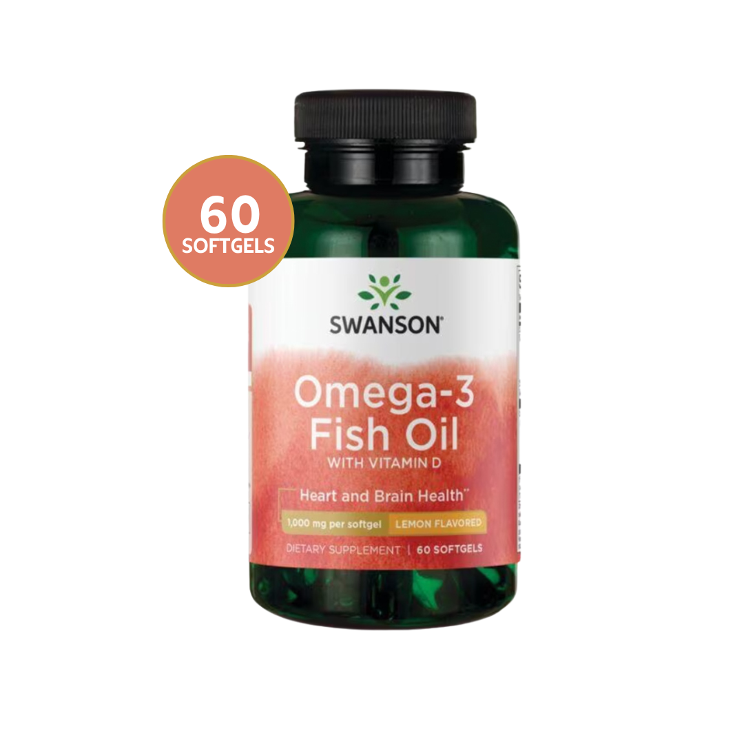 Omega 3 Fish Oil 1000 mg con Vitamina D 60 cápsulas