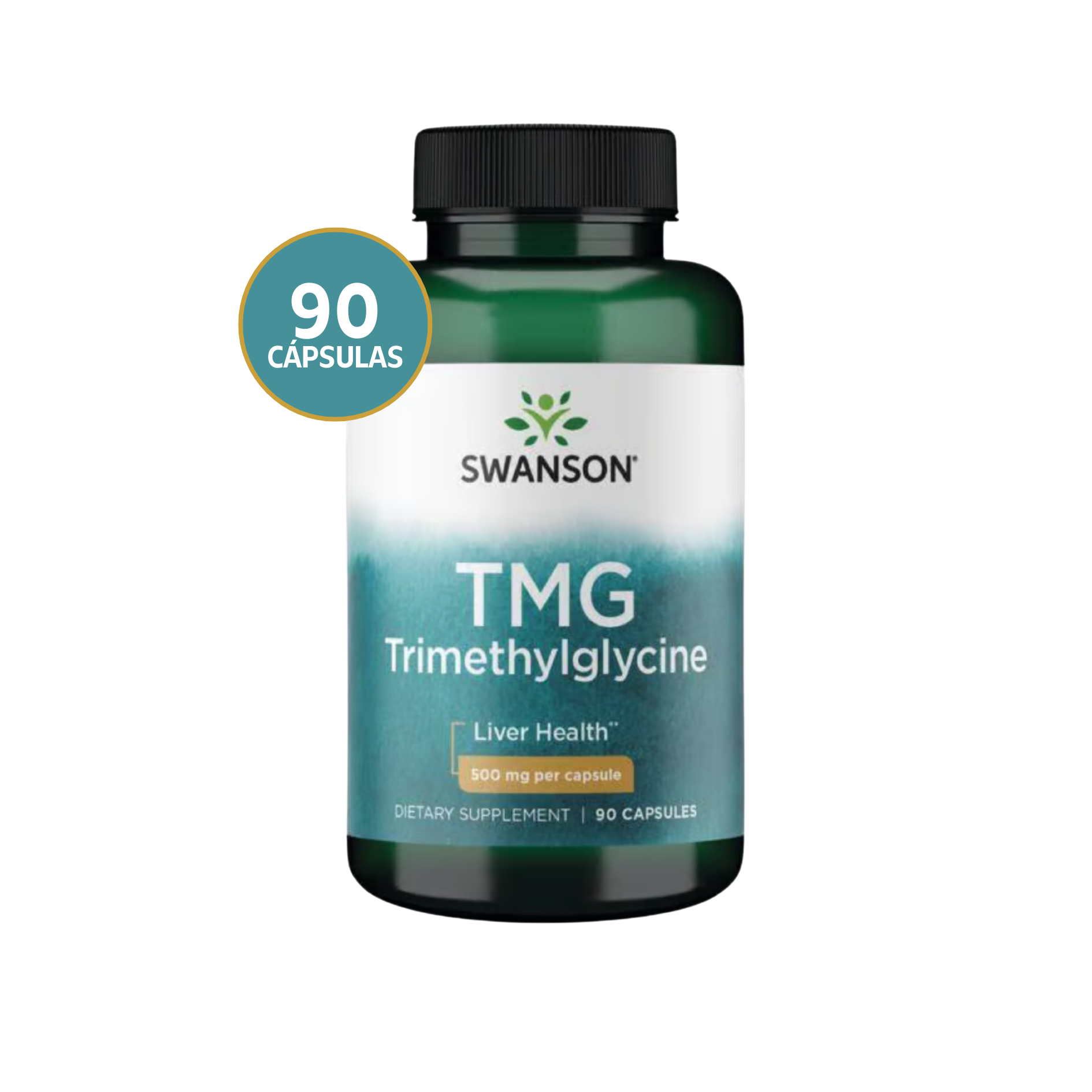 Swanson TMG Trimetilglicina 500 mg | 90 Cápsulas · Metabolismo y Energía Celular
