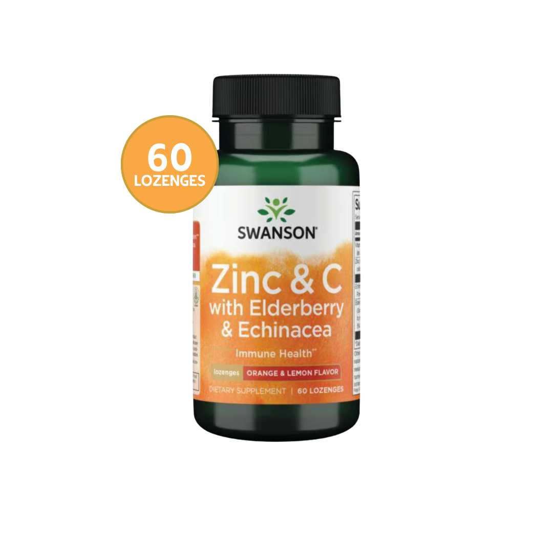 Zinc & C with Elderberry & Echinacia Swanson 60 pastillas