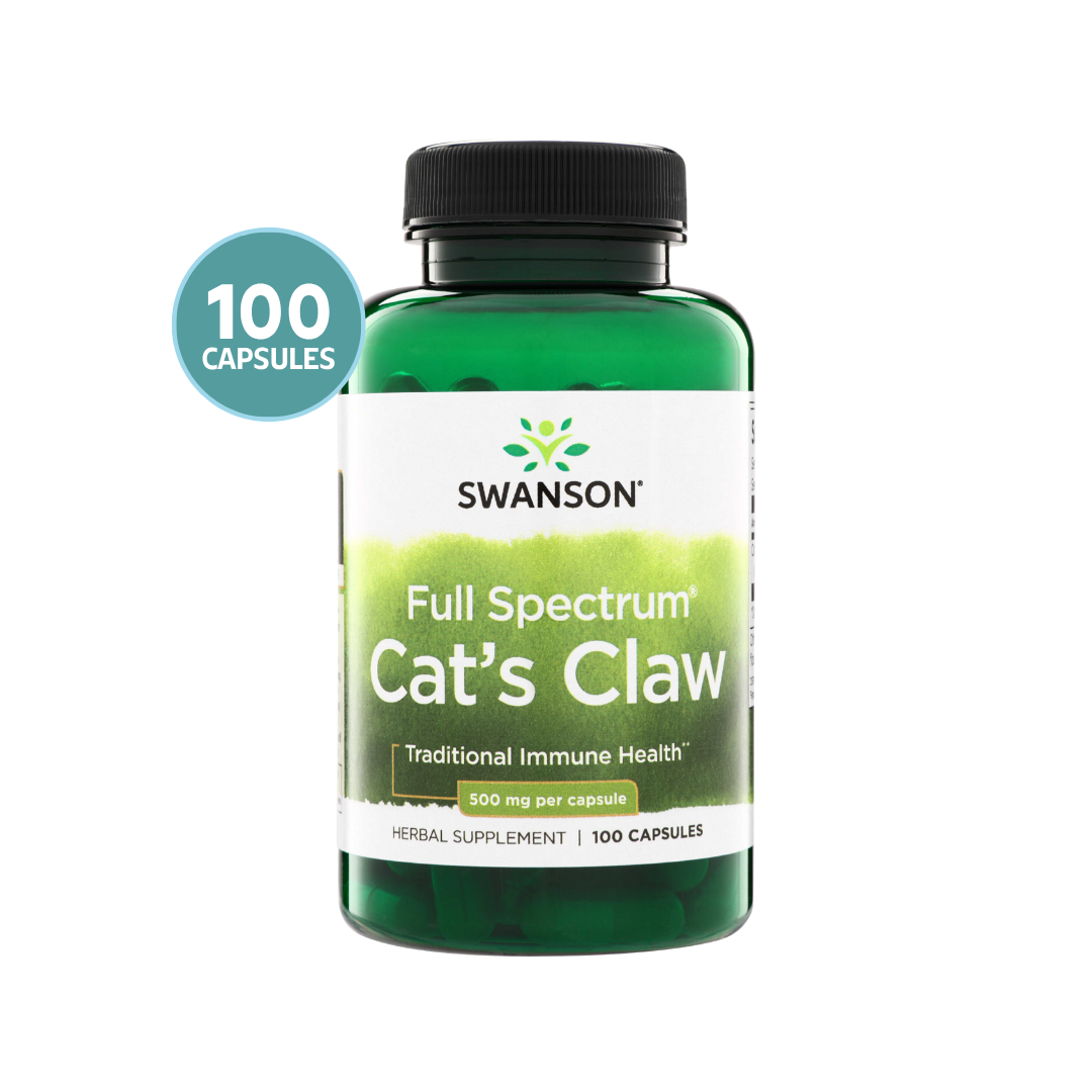 Swanson Cat's Claw 500 mg | Uña de Gato (Uncaria Tomentosa) – 100 Cápsulas