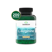 Swanson L-Arginina 500 mg | 200 Cápsulas · Óxido Nítrico y Circulación