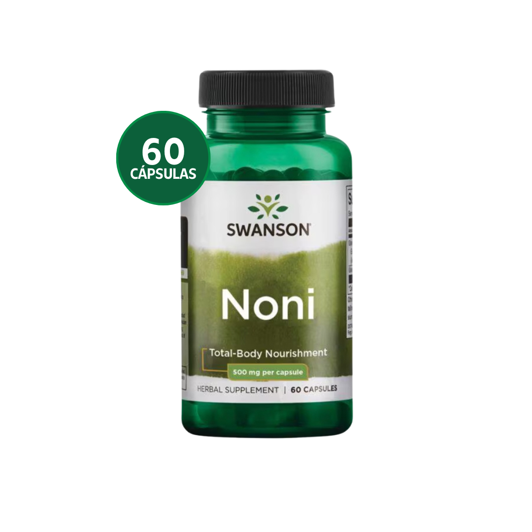 Swanson Noni Tropical 500 mg | 60 Cápsulas · Inmunidad y Bienestar Hawaiiano