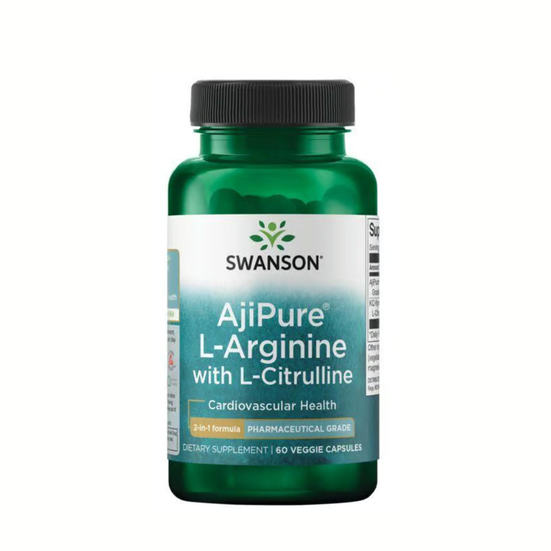Swanson AjiPure L-Arginine with L-Citrulline Pharmaceutical Grade 60 Veggie Caps