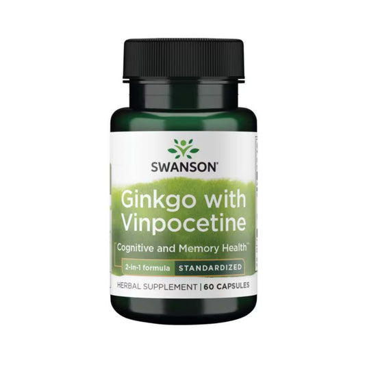 Swanson Ginkgo With Vinpocetine - Standardized 60 Cápsulas