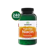 Swanson Niacina Flush Free 500 mg | 240 Cápsulas · Vitamina B3 Familiar Sin Sofocos
