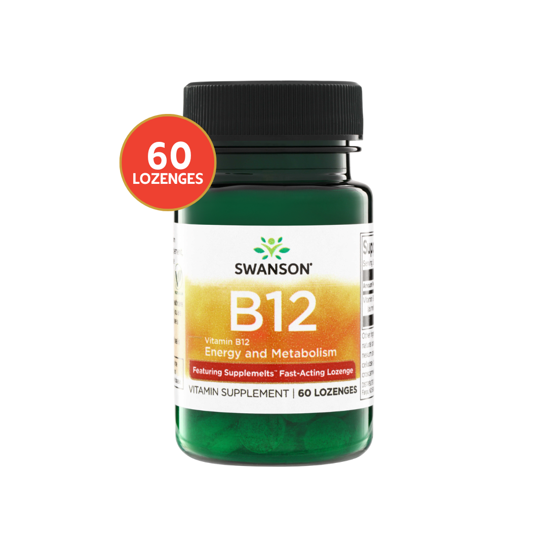 Swanson Vitamina B12 Pastillas Sublinguales | 60 Lozenges · Energía y Memoria