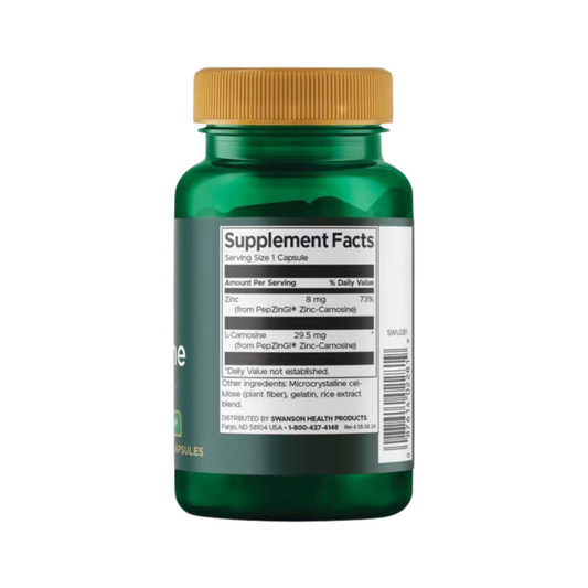 Swanson Zinc Carnosine  Featuring pepzingi 60 Capslulas