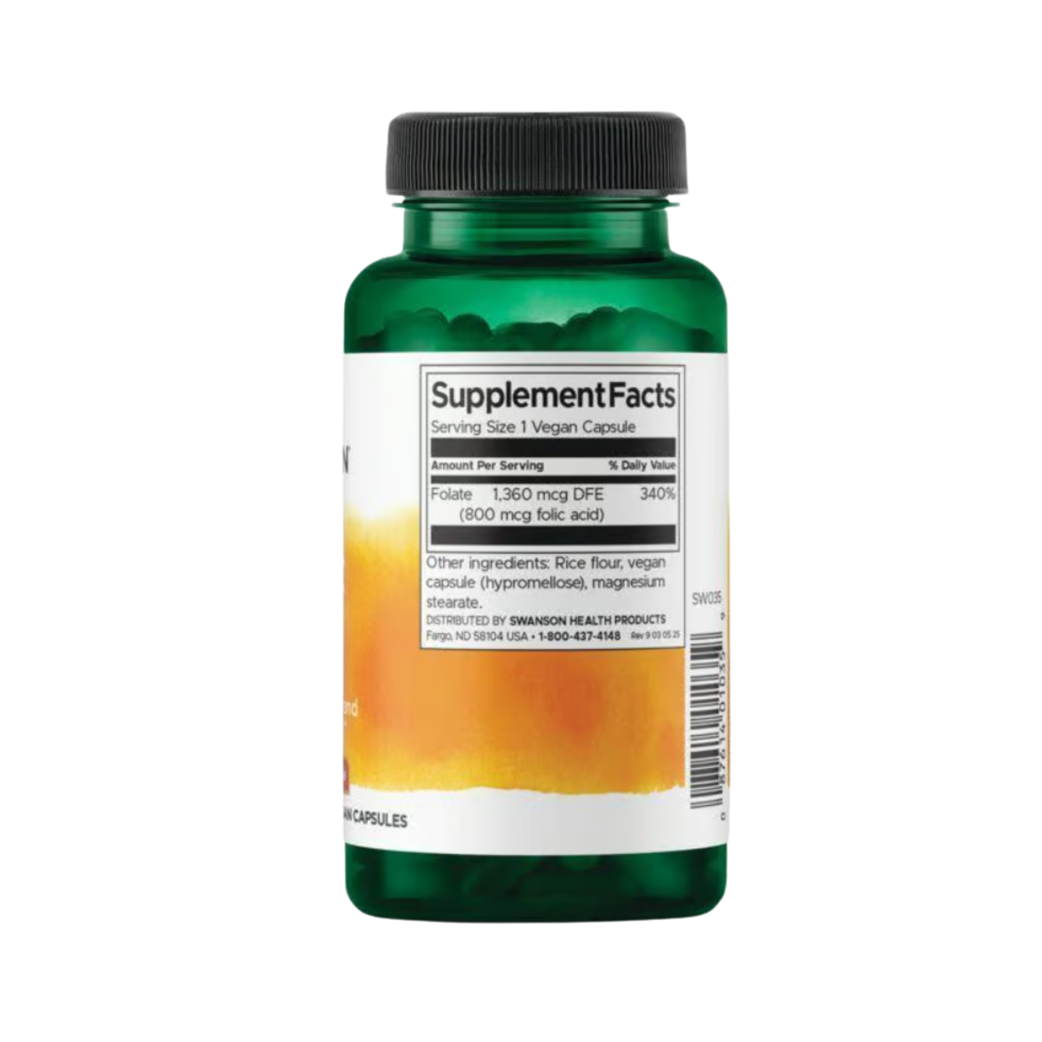 Swanson Premium Acid Folic 800mcg 250 Vegan Caps