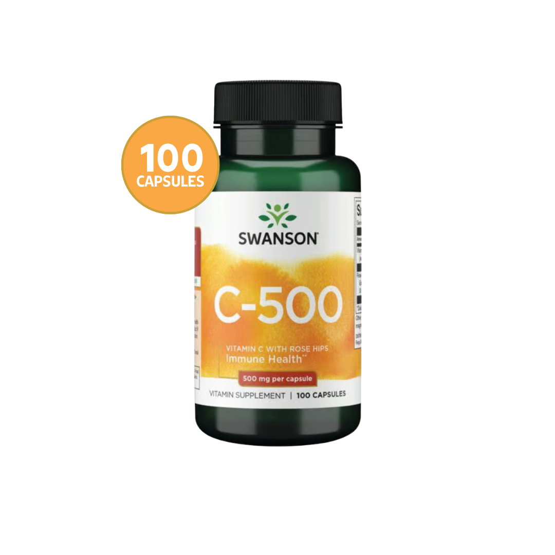 Swanson C-500 - Vitamin C With Rose Hips 500mg 100 Cápsulas