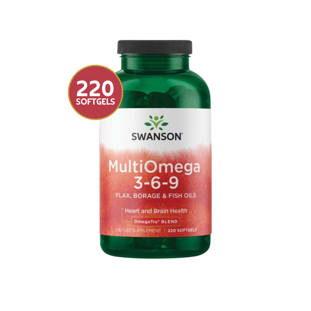 Swanson Multiomega 3-6-9 Flax, Borage & Fish Oils 220 Softge