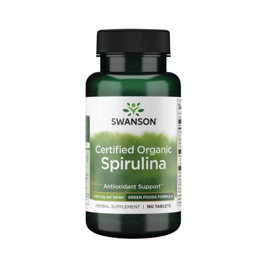 Swanson Certified Organic Spirulina 500 Mg 180 Tabs