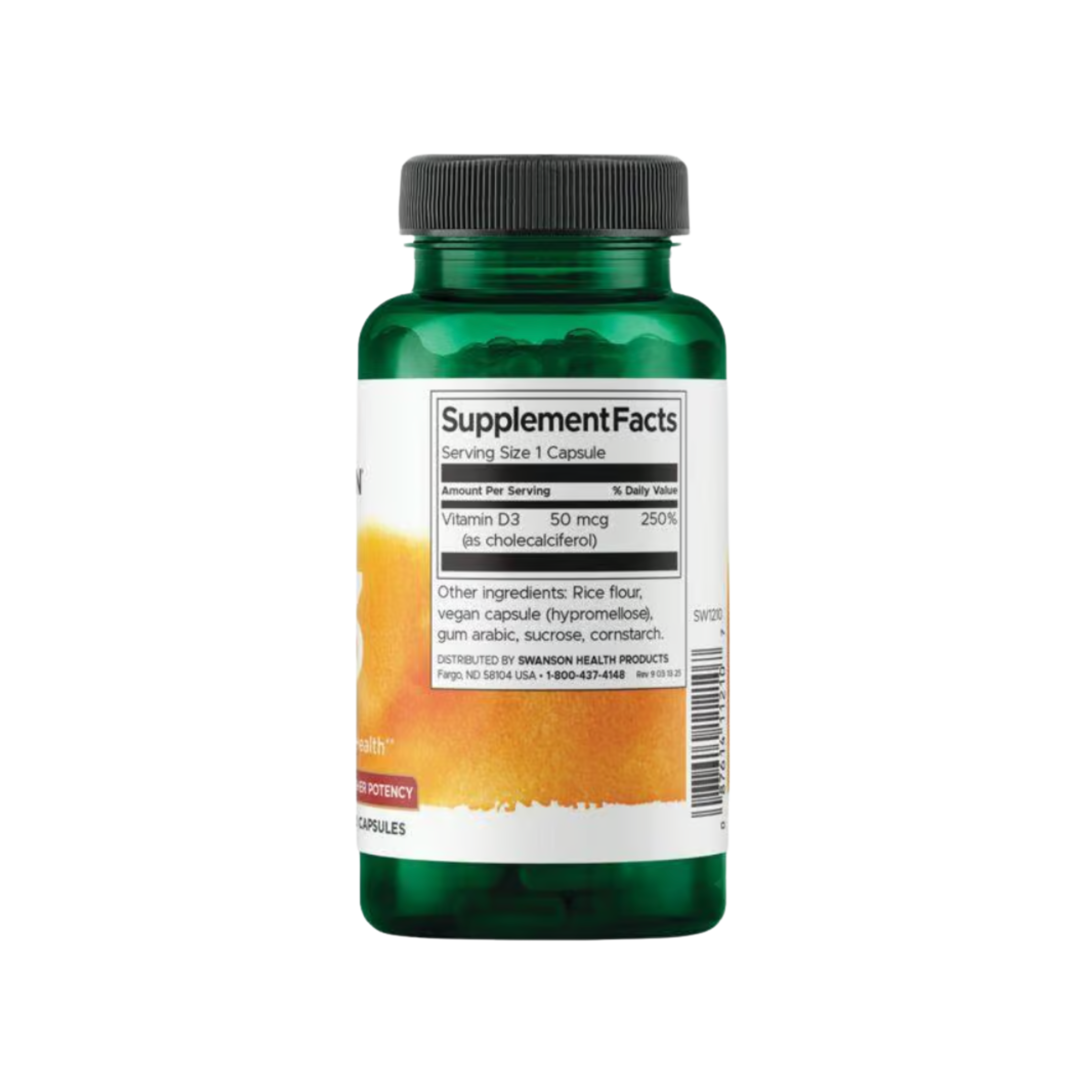Swanson Higher Potency Vitamin D3 2000 Ui (50 Mcg) - 250 Caps