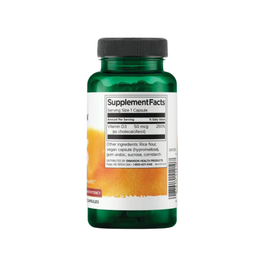 Swanson Higher Potency Vitamin D3 2000 UI (50 mcg) - 250 Caps