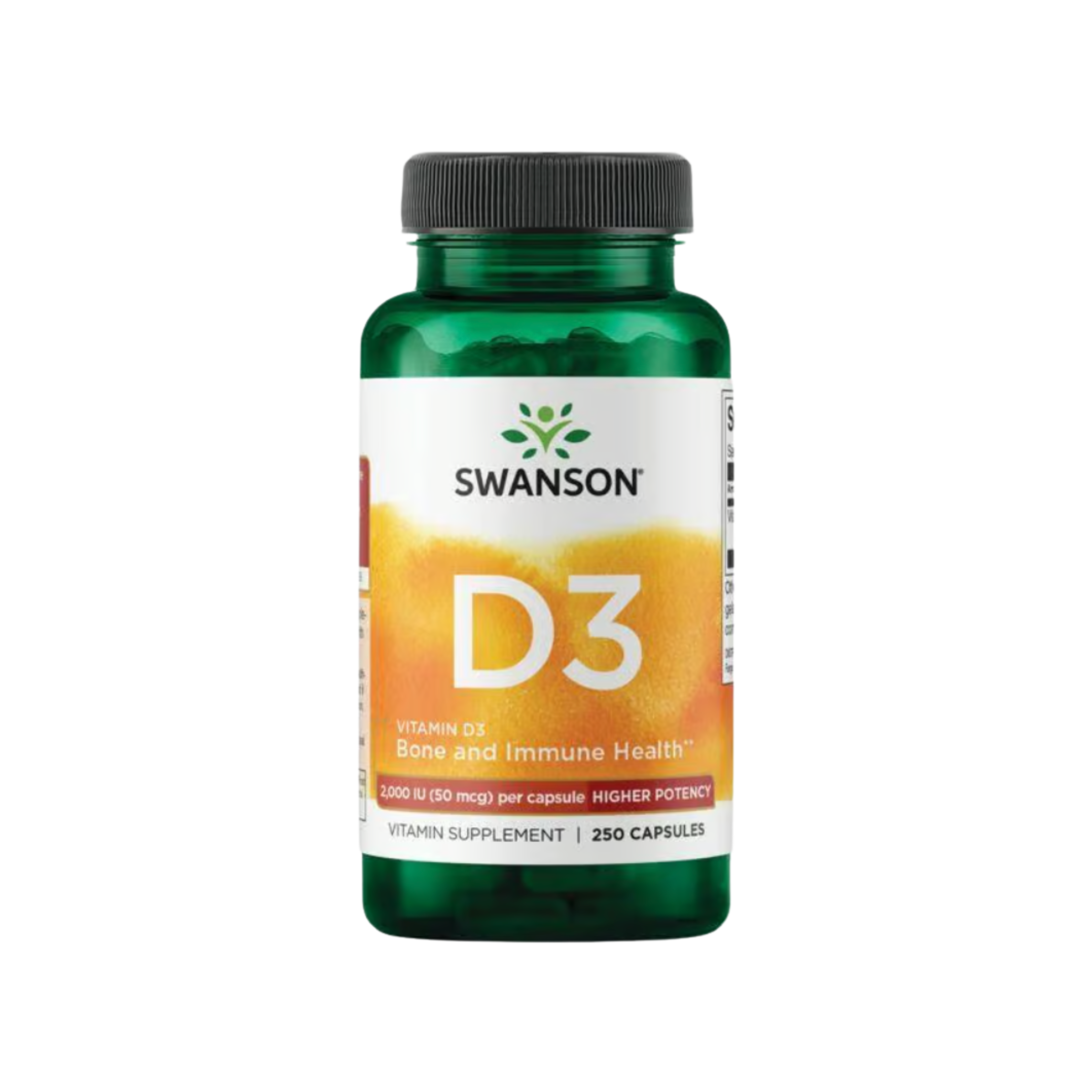 Swanson Higher Potency Vitamin D3 2000 Ui (50 Mcg) - 250 Caps