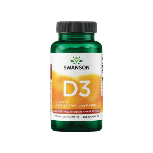 Swanson Higher Potency Vitamin D3 2000 UI (50 mcg) - 250 Caps
