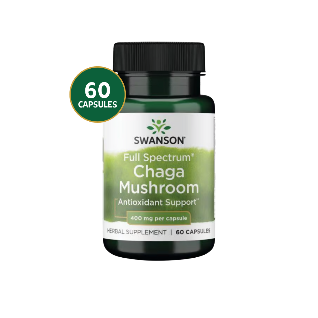 Swanson Full Spectrum Chaga Mushroom 400 Mg 60 Capsulas