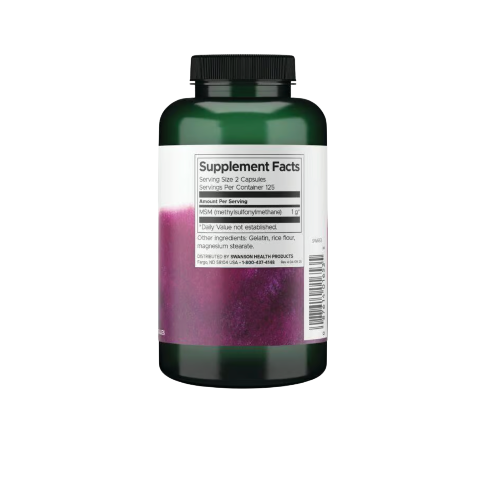 MSM Swanson 500 mg 250 Capsulas