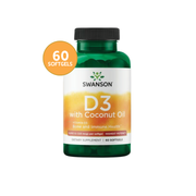 Swanson Ult Vit D3 With Coconut Oil High Potency 60 Softgels