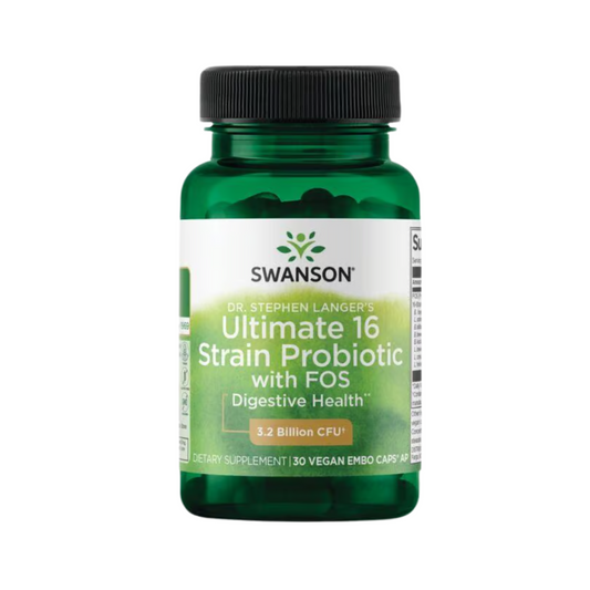 Swanson Probiotics Ultimate 16 with FOS 30 Veggie Caps