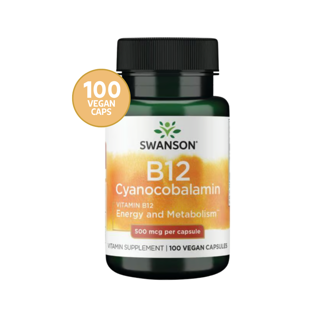 Vitamina B12 Cyanocobalamin Swanson 500 mg 100 Capsulas