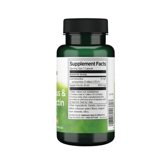 Swanson Acidophilus & Apple Pectin 1 Billion CFU* 90 Caps