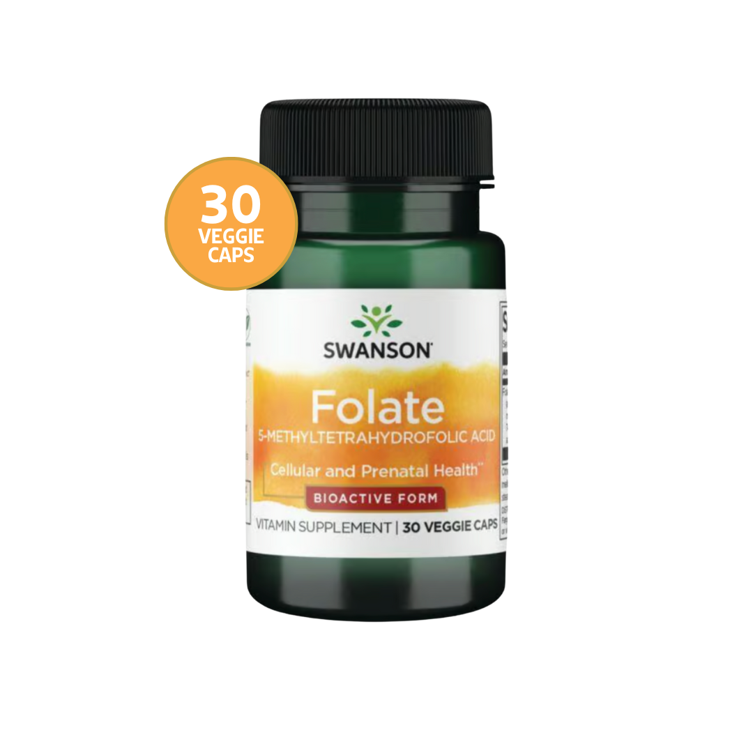 Folate 5-Methyltetrahydrofolic Swanson 30 Capsulas