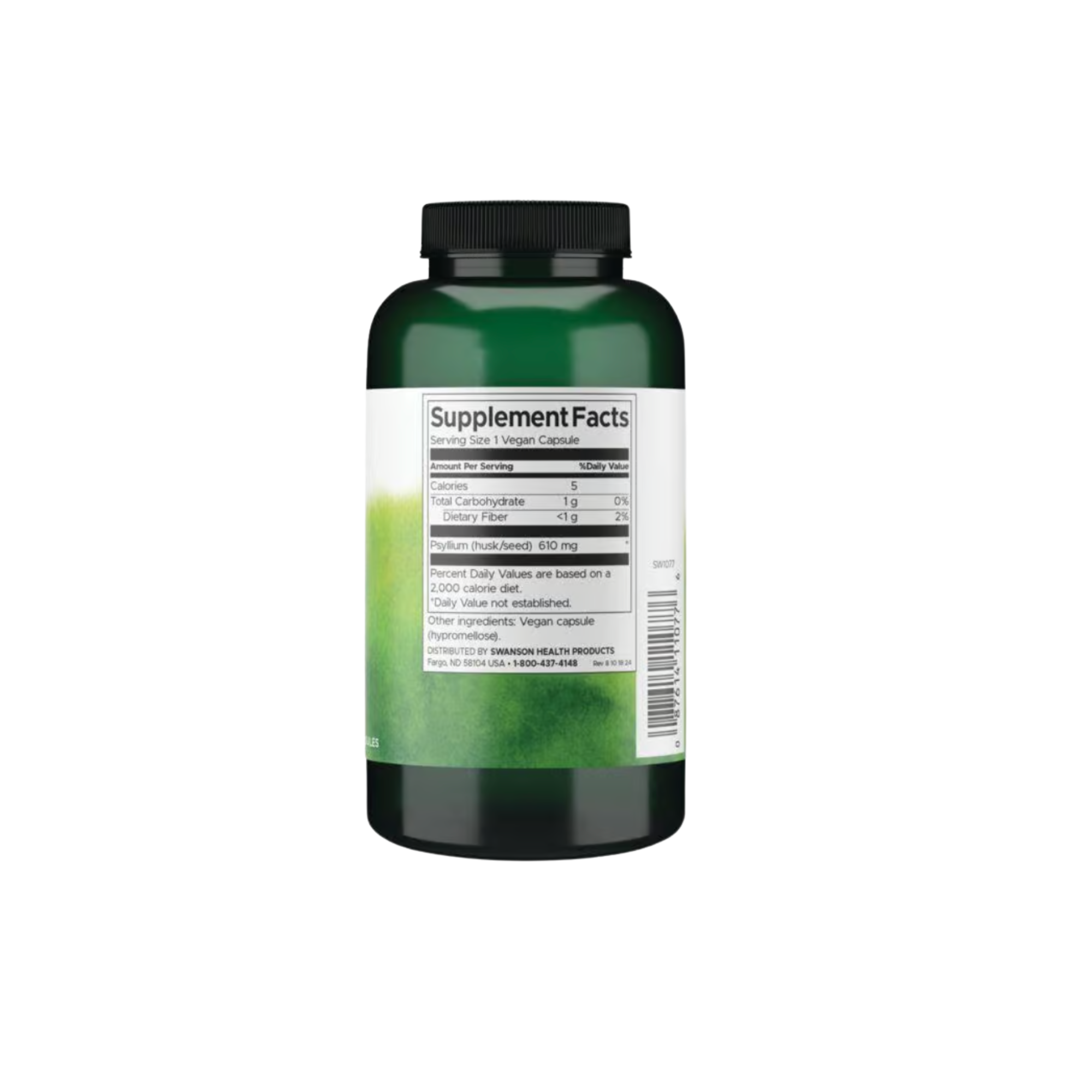 Psyllium Husks Swanson 610 mg 300 Capsulas