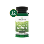 Swanson Jengibre + Cúrcuma 2 en 1 | 60 Cápsulas · Antiinflamatorio y Digestivo