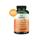Zinc & Vitamina C with Elderberrry & Echinacea Swanson 200 Pastillas