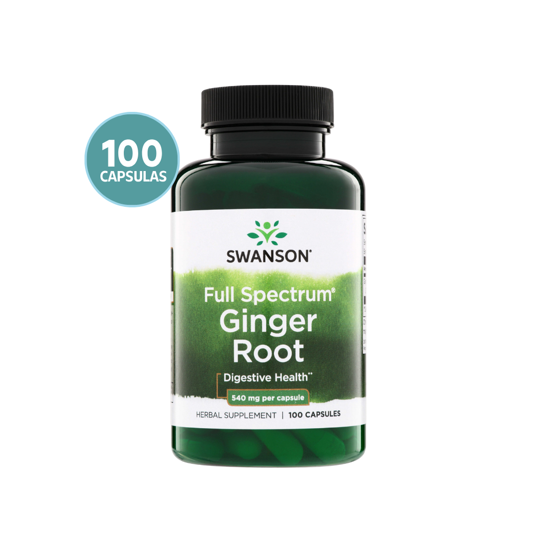 Swanson Full Spectrum Ginger Root 540 mg | Extracto de Raíz de Jengibre – 100 Cápsulas